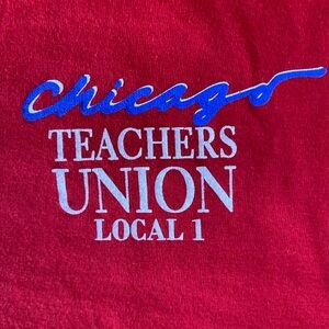 Red and Blue Chicago Teachers Union Short Sleeve Tee